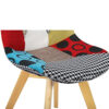 WOLTU 1 X Chaise Salle à Manger Chaise de Cuisine en Lin + Bois,Multicolore BH29mf-1