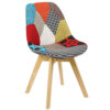 WOLTU 1 X Chaise Salle à Manger Chaise de Cuisine en Lin + Bois,Multicolore BH29mf-1