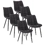 WOLTU 6 X Chaise de Salle à Manger Chaise Design Moderne Assise en Velours/Similicuir/Lin Bien rembourrée Cadre en métal, BH142-6 16