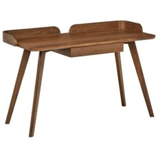 Marque Amazon – Rivet – Bureau en bois avec parties incurvées, style vintage, largeur 123 cm, marron noyer