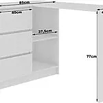 Megaastore Bureau d’angle avec étagère et 3 tiroirs Blanc gauche 18 Megaastore Bureau d’angle avec étagère et 3 tiroirs Blanc gauche 18