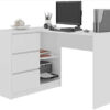 Megaastore Bureau d’angle avec étagère et 3 tiroirs Blanc gauche 9 Megaastore Bureau d'angle avec étagère et 3 tiroirs Blanc gauche