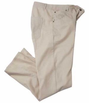 Pantalon Stretch Coton/Lin Beige