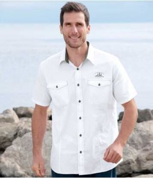 Chemise Manches Courtes Blanche Homme Over Lands