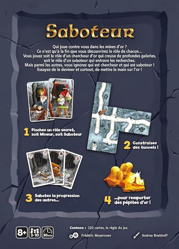 GIGAMIC - AMSABO - Jeu de Carte - Saboteur Noir