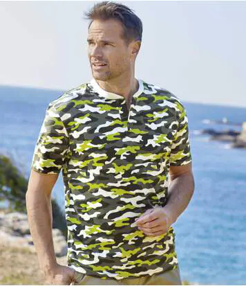 Tee-Shirt Col Tunisien Camouflage 3 Tee-Shirt Col Tunisien Camouflage