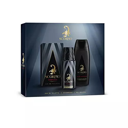 SCORPIO – Vertigo Coffret pour Homme – Coffret Cadeau Homme – 3 produits – Eau de Toilette + Déodorant + Gel Douche 3 SCORPIO - Vertigo Coffret pour Homme - Coffret Cadeau Homme - 3 produits - Eau de Toilette + Déodorant + Gel Douche