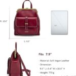 ECOSUSI Sac à Dos pour Femme Sac a Main Femmes Petit Sac a Dos Petite Sacoche Fille Sac a Dos College Cuir PU en Bandoulière Femme, Bordeaux,S 31