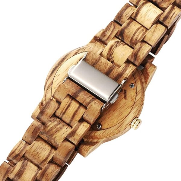 Montres en Bois pour Hommes et Femmes, Noyer Naturel/Bois d'olivier chronographe à Quartz Japonais VICVS, Bracelet réglable, Sports Militaires et Loisirs (Walnut-3)