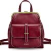 ECOSUSI Sac à Dos pour Femme Sac a Main Femmes Petit Sac a Dos Petite Sacoche Fille Sac a Dos College Cuir PU en Bandoulière Femme, Bordeaux,S
