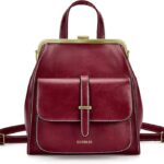 ECOSUSI Sac à Dos pour Femme Sac a Main Femmes Petit Sac a Dos Petite Sacoche Fille Sac a Dos College Cuir PU en Bandoulière Femme, Bordeaux,S 27