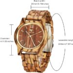 Montres en Bois pour Hommes et Femmes, Noyer Naturel/Bois d&rsquo;olivier chronographe à Quartz Japonais VICVS, Bracelet réglable, Sports Militaires et Loisirs (Walnut-3) 31