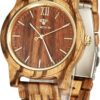 Montres en Bois pour Hommes et Femmes, Noyer Naturel/Bois d'olivier chronographe à Quartz Japonais VICVS, Bracelet réglable, Sports Militaires et Loisirs (Walnut-3)