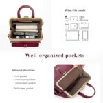 ECOSUSI Sac à Dos pour Femme Sac a Main Femmes Petit Sac a Dos Petite Sacoche Fille Sac a Dos College Cuir PU en Bandoulière Femme, Bordeaux,S 28