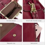 ECOSUSI Sac à Dos pour Femme Sac a Main Femmes Petit Sac a Dos Petite Sacoche Fille Sac a Dos College Cuir PU en Bandoulière Femme, Bordeaux,S 29