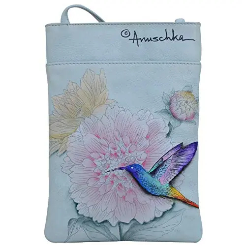 Anuschka Sac porté épaule en Cuir Véritable pour Femme | Crossbody pour Voyage Double Fermeture à glissière | Œuvre d'art Originale Peint à la Main