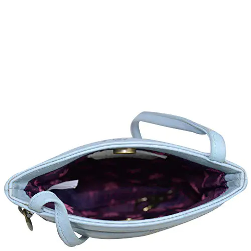 Anuschka Sac porté épaule en Cuir Véritable pour Femme | Crossbody pour Voyage Double Fermeture à glissière | Œuvre d'art Originale Peint à la Main