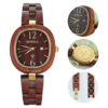 BEWELL Montre Bois Femme Analogique Quartz avec Bracelet en Bois (Rouge) 11 BEWELL Montre Bois Femme Analogique Quartz avec Bracelet en Bois (Rouge)