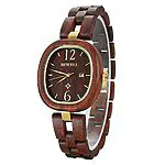 BEWELL Montre Bois Femme Analogique Quartz avec Bracelet en Bois (Rouge) 16 BEWELL Montre Bois Femme Analogique Quartz avec Bracelet en Bois (Rouge) 16