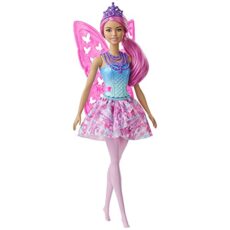Barbie Dreamtopia poupée fée aux cheveux roses, Avec ailes et diadème, Jouet pour enfant, GJJ99