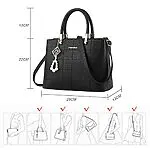 BestoU Sac a Main Femmes PU Cuir Bandoulière Sac à D&rsquo;épaule Fourre-Tout (Noir) 17