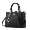BestoU Sac a Main Femmes PU Cuir Bandoulière Sac à D'épaule Fourre-Tout (Noir)