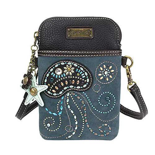 CHALA Dazzled Crossbody Cell Phone Purse – Sac à Main Multicolore en Similicuir pour Femme avec Sangle réglable – Jellyfish Navy CHALA Dazzled Crossbody Cell Phone Purse - Sac à Main Multicolore en Similicuir pour Femme avec Sangle réglable - Jellyfish Navy