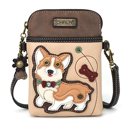 CHALA Sac à bandoulière pour téléphone Portable – Sac à Main Multicolore en Cuir PU pour Femme avec Sangle réglable – Corgi – Ivoire CHALA Sac à bandoulière pour téléphone Portable - Sac à Main Multicolore en Cuir PU pour Femme avec Sangle réglable - Corgi - Ivoire