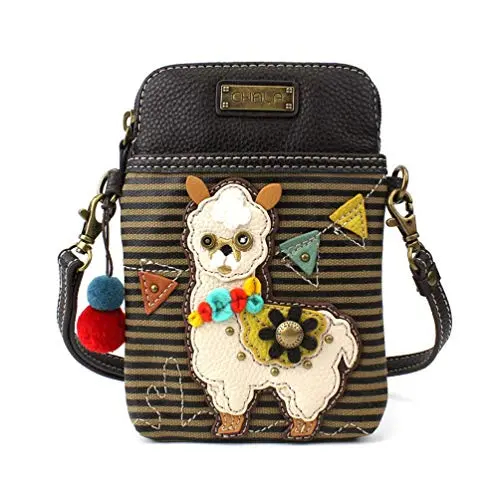 CHALA Sac à bandoulière pour téléphone Portable – Sac à Main Multicolore en Cuir PU pour Femme avec Sangle réglable – Rayure Olive Lama CHALA Sac à bandoulière pour téléphone Portable - Sac à Main Multicolore en Cuir PU pour Femme avec Sangle réglable - Rayure Olive Lama