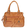 Christian Wippermann - Sac à bandoulière pour femme - De grande taille - Aspect cuir, cognac, 32 x 24 x 12 cm