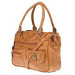Christian Wippermann – Sac à bandoulière pour femme – De grande taille – Aspect cuir, cognac, 32 x 24 x 12 cm 16