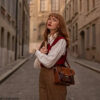 ECOSUSI Sac Bandoulière pour Femme Sac à Main Vintage Sac Porté Epaule Rétro Sac Messenger pour Femme (Marron)
