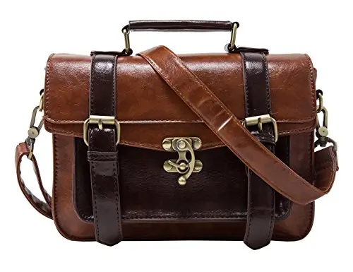 ECOSUSI Sac Bandoulière pour Femme Sac à Main Vintage Sac Porté Epaule Rétro Sac Messenger pour Femme (Marron)