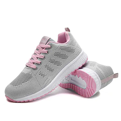 Femme Chaussure Sneakers Casual Sport Confortables Running Baskets Chaussures Outdoor Gym Fitness Tennis (42EU/CN42,Gris&Rose) 3 Femme Chaussure Sneakers Casual Sport Confortables Running Baskets Chaussures Outdoor Gym Fitness Tennis (42EU/CN42,Gris&Rose)