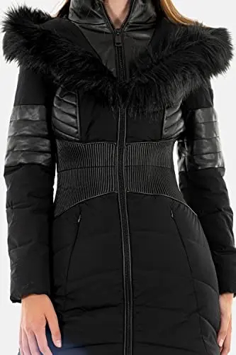 Doudoune Guess Jeans Pour Femme - Modèle New Oxana - Couleur Jet Black (Noir) - Réf. A996