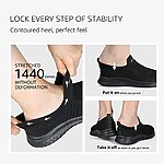 HKR Basket Femme Casual Basse Fitness Sneakers Respirantes Chaussures de Running Marche Sport Travail Tout Noir 39EU 21