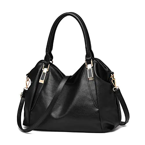 Ikaif Femmes Sac À Main Messenger Sac, Dames Grande Capacité Doux PU En Cuir D’épaule Haut-poignée Croix-corps Sacs (Black) Ikaif Femmes Sac À Main Messenger Sac, Dames Grande Capacité Doux PU En Cuir D'épaule Haut-poignée Croix-corps Sacs (Black)