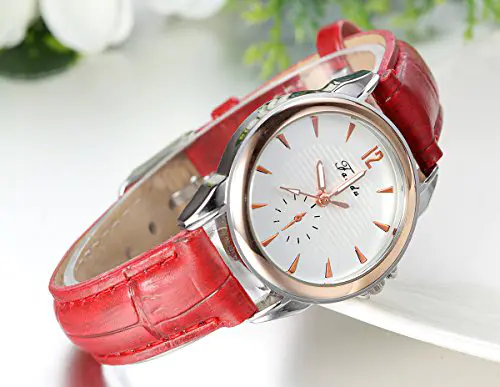 Montre Femme Cuir Fantaisie Analogique Quartz - Bracelet Etroit Simple Et Élégant 3ATM