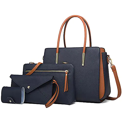 LUOWAN Sac a Main Femmes PU Cuir Sac Bandouliere Femmes Sac Cabas Femmes Pochette Femme Sac 4pcs (bleu) LUOWAN Sac a Main Femmes PU Cuir Sac Bandouliere Femmes Sac Cabas Femmes Pochette Femme Sac 4pcs (bleu)
