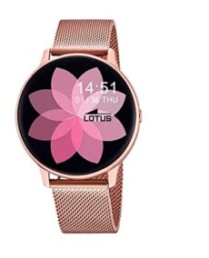 Lotus 50015/A Montre connectée numérique pour Femme avec Bracelet en Acier Inoxydable, Or Rose, Bracelet