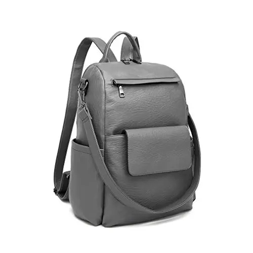 Miss Lulu Sac à Dos pour Femmes Mode Sacs à Bandoulière pour L’école Voyage Simili Cuir (Gris) Miss Lulu Sac à Dos pour Femmes Mode Sacs à Bandoulière pour L'école Voyage Simili Cuir (Gris)
