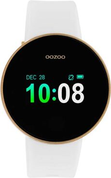 Montre connectée unisexe Oozoo bracelet en silicone doré / blanc 40 MM Q00102