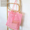 Sac à main en maille pour femme, rose, Large