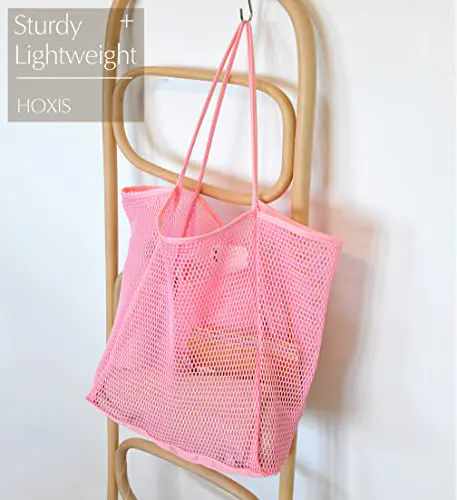 Sac à main en maille pour femme, rose, Large