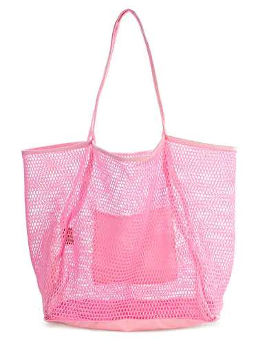 Sac à main en maille pour femme, rose, Large Sac à main en maille pour femme, rose, Large