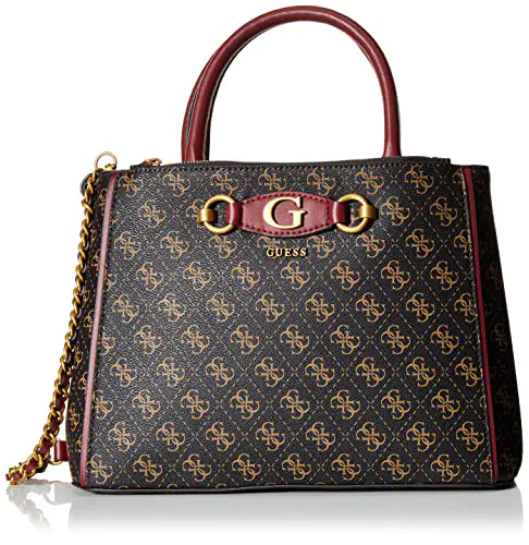 Sac guess jeans Izzy Status Satchel bgo Brown Logo/Merlot