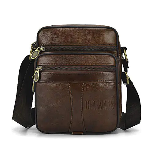 Sacoche pour homme en cuir véritbale taille unique Brown-039