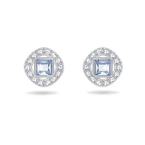 Swarovski Boucles d’oreilles carrées Angelic Square, cristaux brillants et métal rhodié, bleu 3 Swarovski Boucles d'oreilles carrées Angelic Square, cristaux brillants et métal rhodié, bleu
