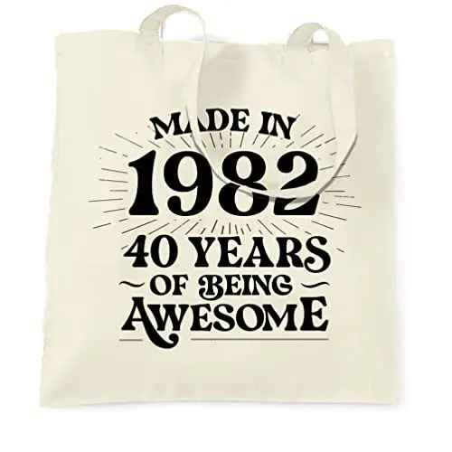 Tim and Ted 40E Anniversaire Sac à Main Fait en 1982-40 ans géniales Natural One Size Tim and Ted 40E Anniversaire Sac à Main Fait en 1982-40 ans géniales Natural One Size