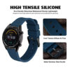 WOCCI 22mm Bracelet de Montre Silicone avec Boucle Noire pour Femme Homme (Bleu Foncé)